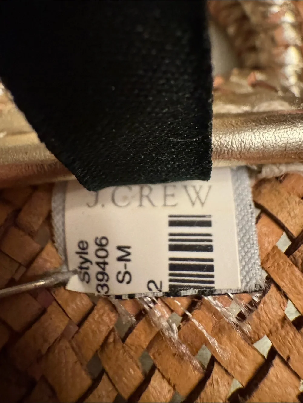 J. Crew Metallic Gold Woven Double-Ring Belt Vintage - Picture 11 of 12